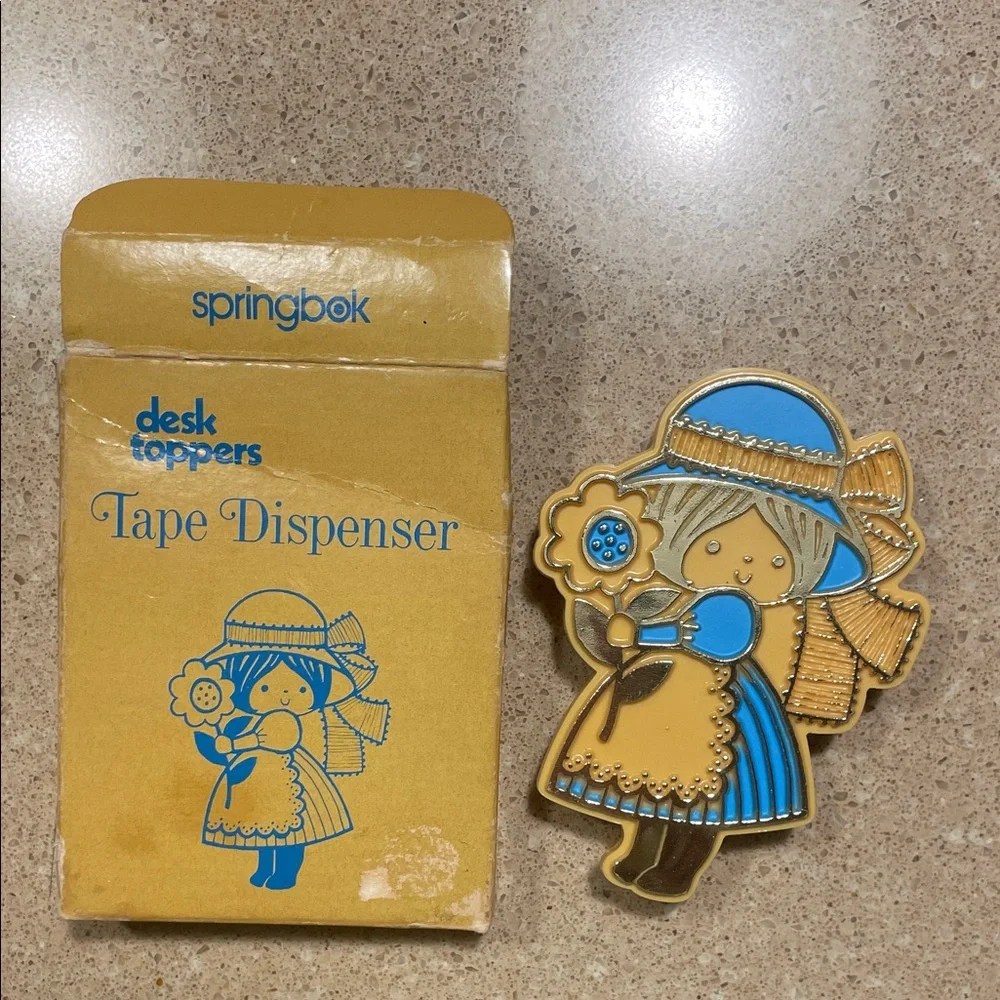 Vintage-Springbok Blue and Gold Tape Dispenser